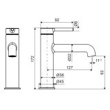 Bateria Umywalkowa Stojąca Delta PI Czarny Mat AREX.1211BL Excellent