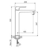 Bateria Umywalkowa Stojąca Wysoka, Chrom Clever 2.0 AREX.4102CR Excellent