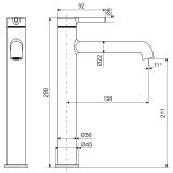 Bateria Umywalkowa Stojąca Wysoka Delta PI Czarny Mat AREX.1212BL Excellent
