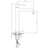 Bateria Umywalkowa Stojąca Wysoka Ultimate Gun Metal ABUL131411 Avapax