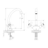 Bateria Umywalkowa Stojąca Zaharra Chrom ABZA111111 Avapax