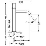 Bateria Umywalkowa Study Złoto Matowe 26130701OM Tres