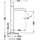 Bateria Umywalkowa XXL Study 26130801 Tres