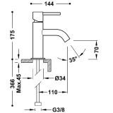 Bateria Umywalkowa Study Czerwień 26290301TRO Tres