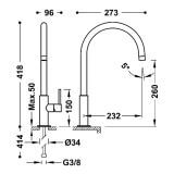 Bateria Umywalkowa XXL Study Biel Matowa 26290401BM Tres