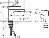 Bateria Umywalkowa Tecturis E 73001670 Coolstart Czarny Mat Hansgrohe