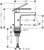 Bateria Umywalkowa Tecturis E 73013700 Biały Mat Hansgrohe