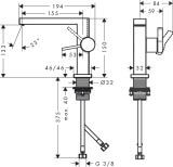 Bateria Umywalkowa Tecturis E 73021670 Coolstart Czarny Mat Hansgrohe