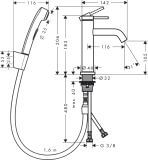 Bateria Umywalkowa Z Główką Bidette Tecturis S 73211670 Czarny Mat Hansgrohe