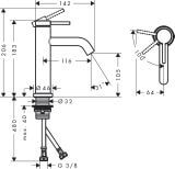 Bateria Umywalkowa Tecturis S 73312140 Coolstart Brąz Szczotkowany Hansgrohe