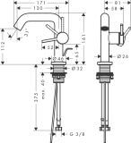 Bateria Umywalkowa Tecturis S 73323140 Brąz Szczotkowany Hansgrohe