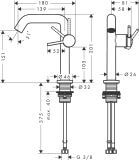 Bateria Umywalkowa Tecturis S 73341140 Coolstart Brąz Szczotkowany Hansgrohe