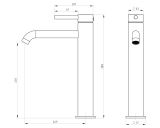 Bateria Umywalkowa Wysoka Fly Gun Metal 03011BN Emporia