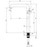 Bateria Umywalkowa Wysoka Silia Nero BQS_N24K Deante