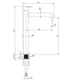 Bateria Umywalkowa Wysoka Silia Titanium BQS_D20K Deante