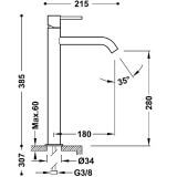 Bateria Umywalkowa XXL Study 26230801 Tres
