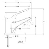 mini: Bateria Umywalkowa Z Korkiem Automatycznym Vero Chrom BOW_021M Deante (2)
