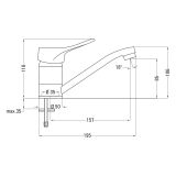 mini: Bateria Umywalkowa Z Obrotową Wylewką Vero Chrom BOW_026M Deante (2)
