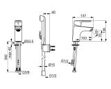 Bateria Umywalkowa Z Rączką Natrysku Bidetta Saga Chrom 3912F Oras