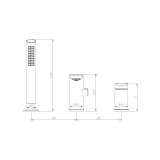 Bateria Wannowa 3-Otworowa Lunepo Czarny ABLU231321 Avapax