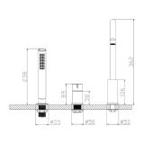 Bateria Wannowa 3-Otworowa Ultimate Złoty Szczotkowany ABUL231221 Avapax