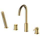 Bateria Wannowa 4-Otworowa Aurevo Złoty Szczotkowany ABAU241221 Avapax