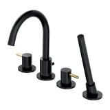 Bateria Wannowa 4-Otworowa Czarny/Złoto Y Y1232BLGL Omnires