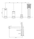 Bateria Wannowa 4-Otworowa Parma Chrom/Biały PM7432CRB Omnires