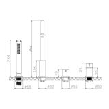 Bateria Wannowa 4-Otworowa Ultimate Złoty Szczotkowany ABUL241221 Avapax