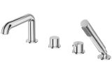 Bateria Wannowa 4-otworowa Z Zestawem Prysznicowym Silia Chrom BQS_014M Deante