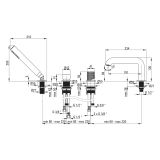 mini: Bateria Wannowa 4-otworowa Z Zestawem Prysznicowym Silia Hexa Stal Szczotkowana BHS_F14M Deante (2)