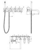 Bateria Wannowa 5-Otworowa Podtynkowa Miedź Szczotkowana  Y Y1237/1CPB Omnires