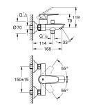 Bateria Wannowa Bauedge Chrom 23604001 Grohe