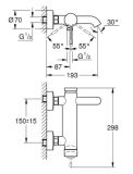 Bateria Wannowa Ścienna Jednouchwytowa Cool Sunrise 33624GL1 Grohe