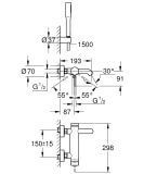 Bateria Wannowa Essence Chrom 25249001 Grohe