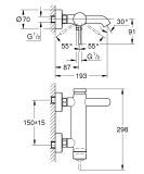 Bateria Wannowa Essence Chrom 25250001 Grohe