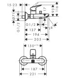 Bateria Wannowa Natynkowa Logis Czarny Mat 71400670 Hansgrohe