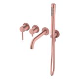 Bateria Wannowa Podtynkowa 4-Otworowa Z Boxem I Z Zestawem Prysznicowym Fly Miedź Szczotkowana 03032BRG Emporia