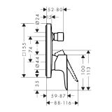 Bateria Wannowa Podtynkowa Talis E Czarny Mat 71745670 Hansgrohe