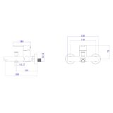 Bateria Wannowa Ścienna Z Przełącznikiem Natrysku Mistella Stal Szczotkowana ABMI211511 Avapax