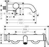 Bateria Wannowa Tecturis S 73422140 Brąz Szczotkowany Hansgrohe