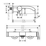 Bateria Wannowa Vivenis Czarny Mat 75420670 Hansgrohe