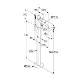 Bateria Wannowa Wolnostojąca Bozz Czarny Mat 385903976 Kludi