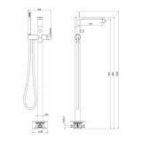 mini: Bateria Wannowa Wolnostojąca Inverto Złoty S951-286 Cersanit (4)