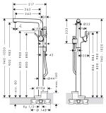 Bateria Wannowa Wolnostojąca Talis S Chrom 72412000 Hansgrohe