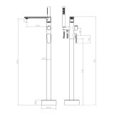 Bateria Wannowa Wolnostojąca Z Zestawem Natryskowym Lunepo Chrom ABLU221111 Avapax