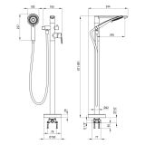 mini: Bateria Wannowa Wolnostojąca Z Zestawem Prysznicowym Arnika Titanium BQA_D17M Deante (3)