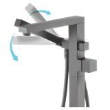 mini: Bateria Wannowa Wolnostojąca Z Zestawem Prysznicowym Blur Titanium BQL_D17M Deante (2)