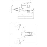 mini: Bateria Wannowa Z Zestawem Prysznicowym Lobo Chrom BYU_011M Deante (2)