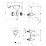 mini: Bateria Wannowa Z Zestawem Prysznicowym Temisto Nero BQT_N11D Deante (3)